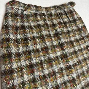 VTG Century of Boston Tweed Plaid Skirt Women's Knee Length Wool Blend Career